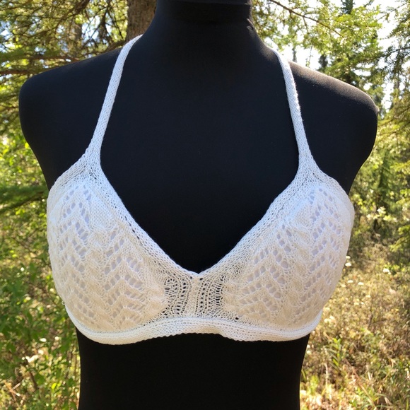 NEW White Stretch Knit Pant Crop Top Set Summer Loungewear Beach One Size XS/S - Picture 10 of 12